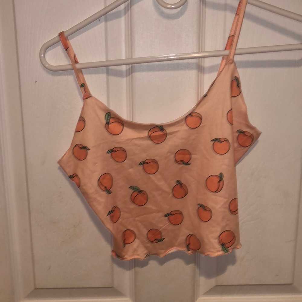 Pink peach crop top from shein that is a size small
